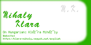 mihaly klara business card